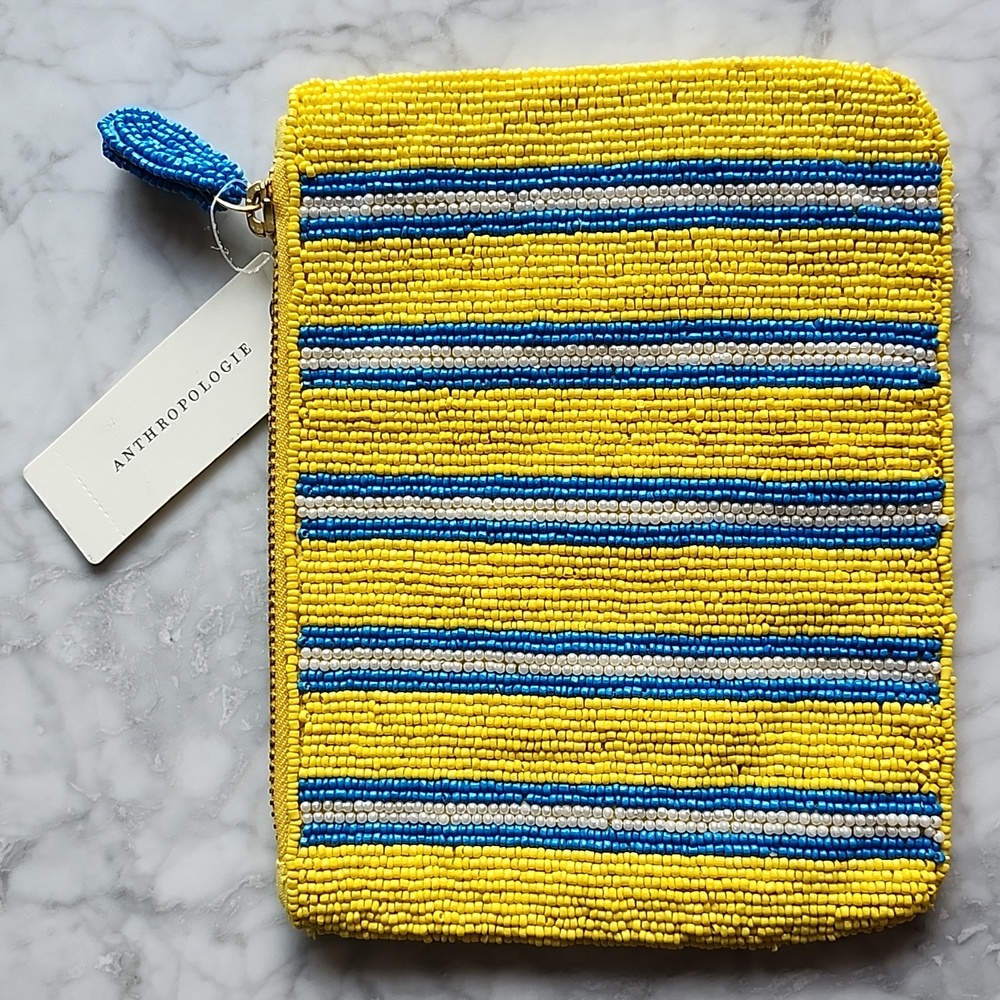 🌼 NWT Anthropologie tomato beaded clutch - Picture 5 of 5